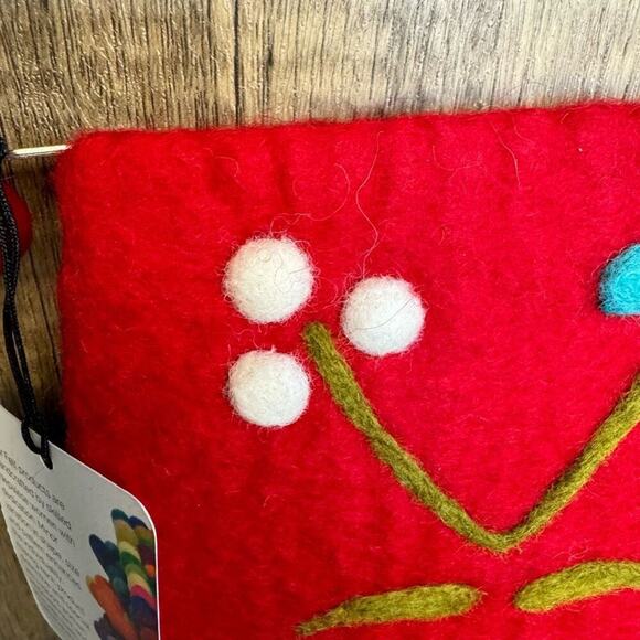 Felted Wool Coin Purse Wallet Flower Purse Charm New FAST SHIP - Picture 2 of 5